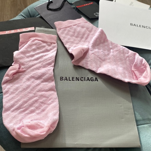 Balenciaga Accessories - 100 % Balenciaga All Over Logo Socks